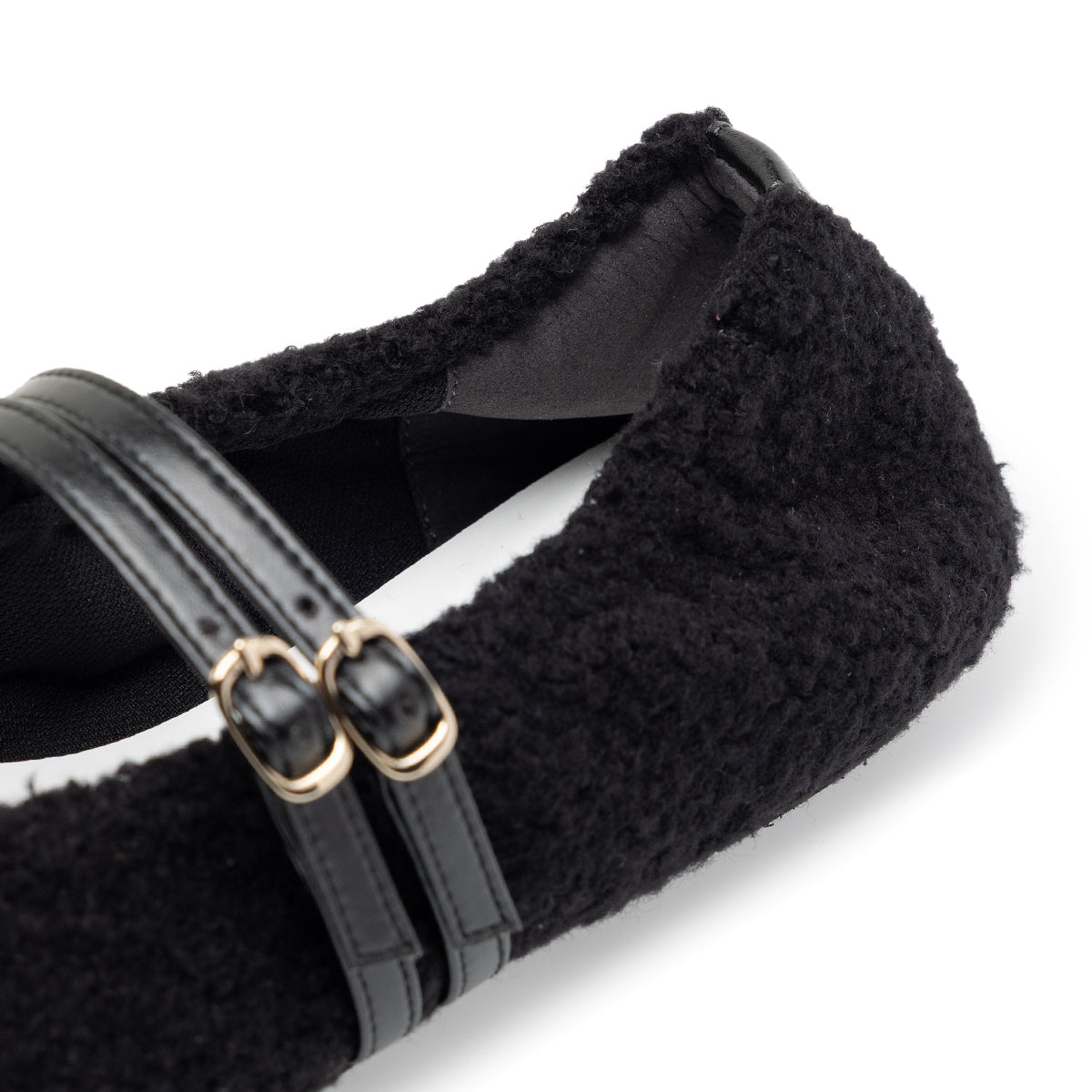 [11/28(fri) 20:00～先行発売]Flavie -Boa Cloth Double Strap Black　ボアクロス ダブルストラップ ブラック