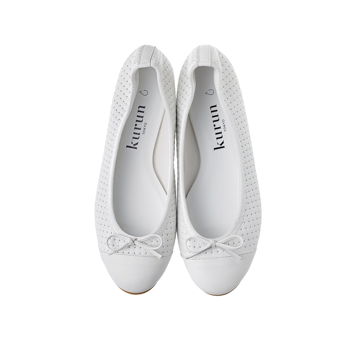 [4/9(wed)20:00～発売開始]Pauline -Waterproof Mesh embossed White ウォータープルーフメッシュ ホワイト kurun クルン kuruntokyo 入学式 卒業式 クルントウキョウ 疲れない 痛くない madeinjapan 日本製 本革 バレエシューズ フラットシューズ パンプス kurunTOKYO mdmバレエシューズwaterproof レインシューズ 小さいサイズ 大きいサイズ 26cm 21.5cm 26cm 25.5cm 25cm 22cm