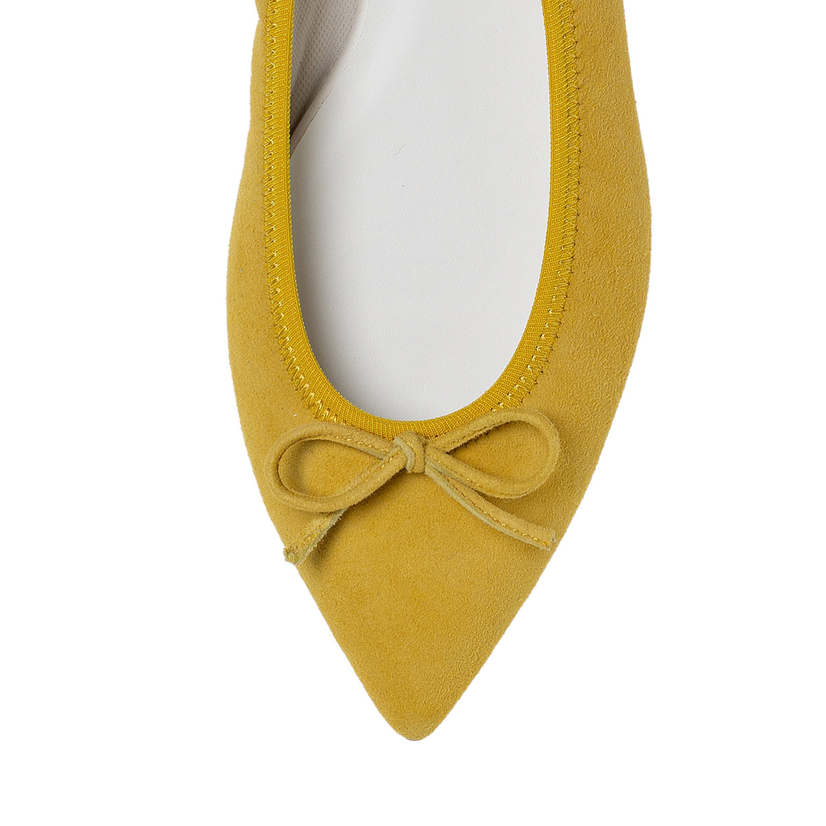 Mathilde -Waterproof Suede Yellow　ウォータープルーフスエード イエロー kurun クルン kuruntokyo 入学式 卒業式 クルントウキョウ 疲れない 痛くない madeinjapan 日本製 本革 バレエシューズ フラットシューズ  パンプス kurunTOKYO mdmバレエシューズwaterproof レインシューズ 小さいサイズ 大きいサイズ 26cm 21.5cm 26cm 25.5cm 25cm 22cm