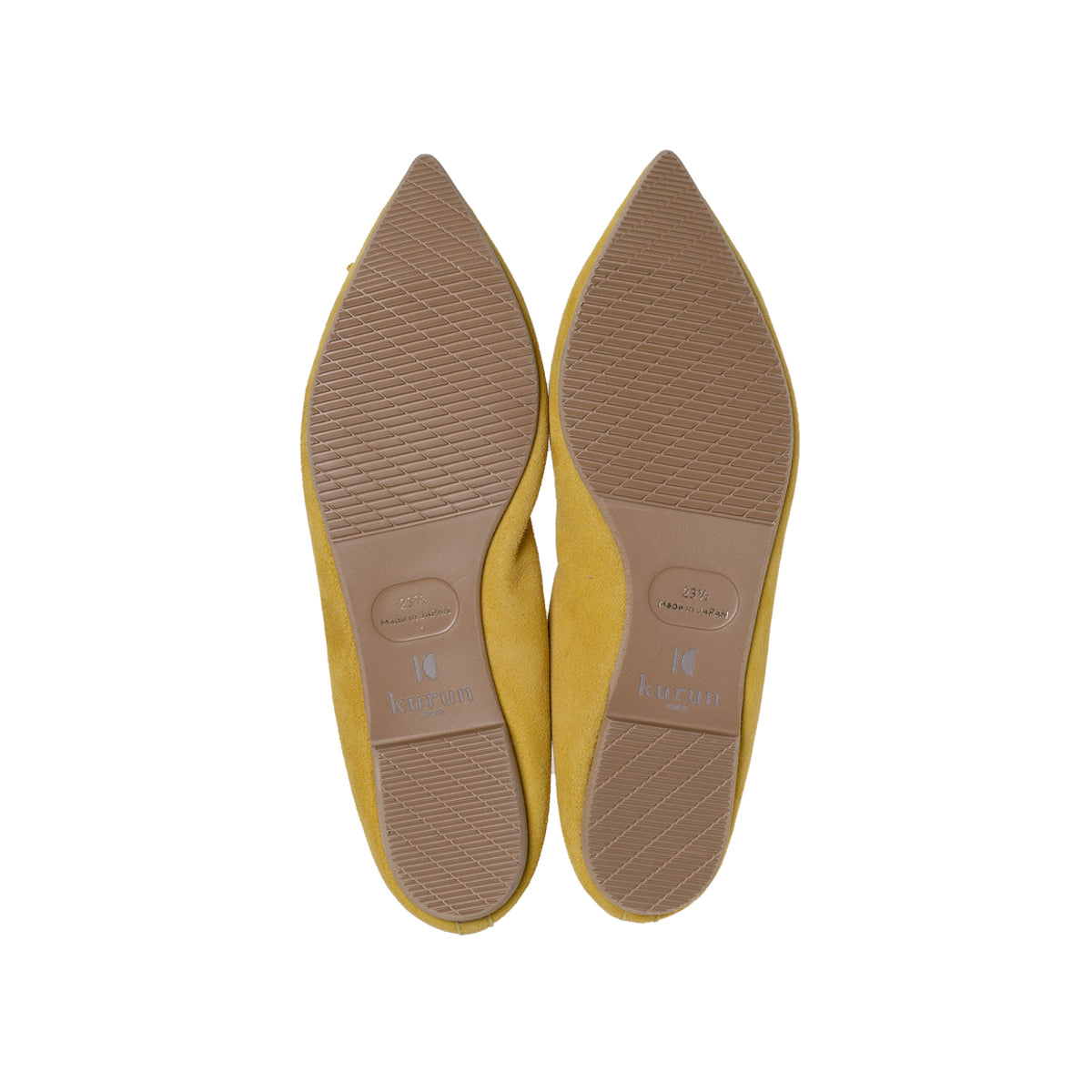 Mathilde -Waterproof Suede Yellow　ウォータープルーフスエード イエロー kurun クルン kuruntokyo 入学式 卒業式 クルントウキョウ 疲れない 痛くない madeinjapan 日本製 本革 バレエシューズ フラットシューズ  パンプス kurunTOKYO mdmバレエシューズwaterproof レインシューズ 小さいサイズ 大きいサイズ 26cm 21.5cm 26cm 25.5cm 25cm 22cm