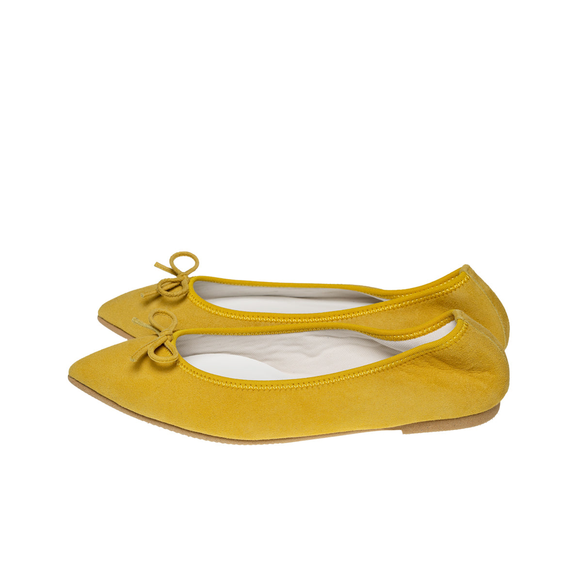 Mathilde -Waterproof Suede Yellow　ウォータープルーフスエード イエロー kurun クルン kuruntokyo 入学式 卒業式 クルントウキョウ 疲れない 痛くない madeinjapan 日本製 本革 バレエシューズ フラットシューズ  パンプス kurunTOKYO mdmバレエシューズwaterproof レインシューズ 小さいサイズ 大きいサイズ 26cm 21.5cm 26cm 25.5cm 25cm 22cm