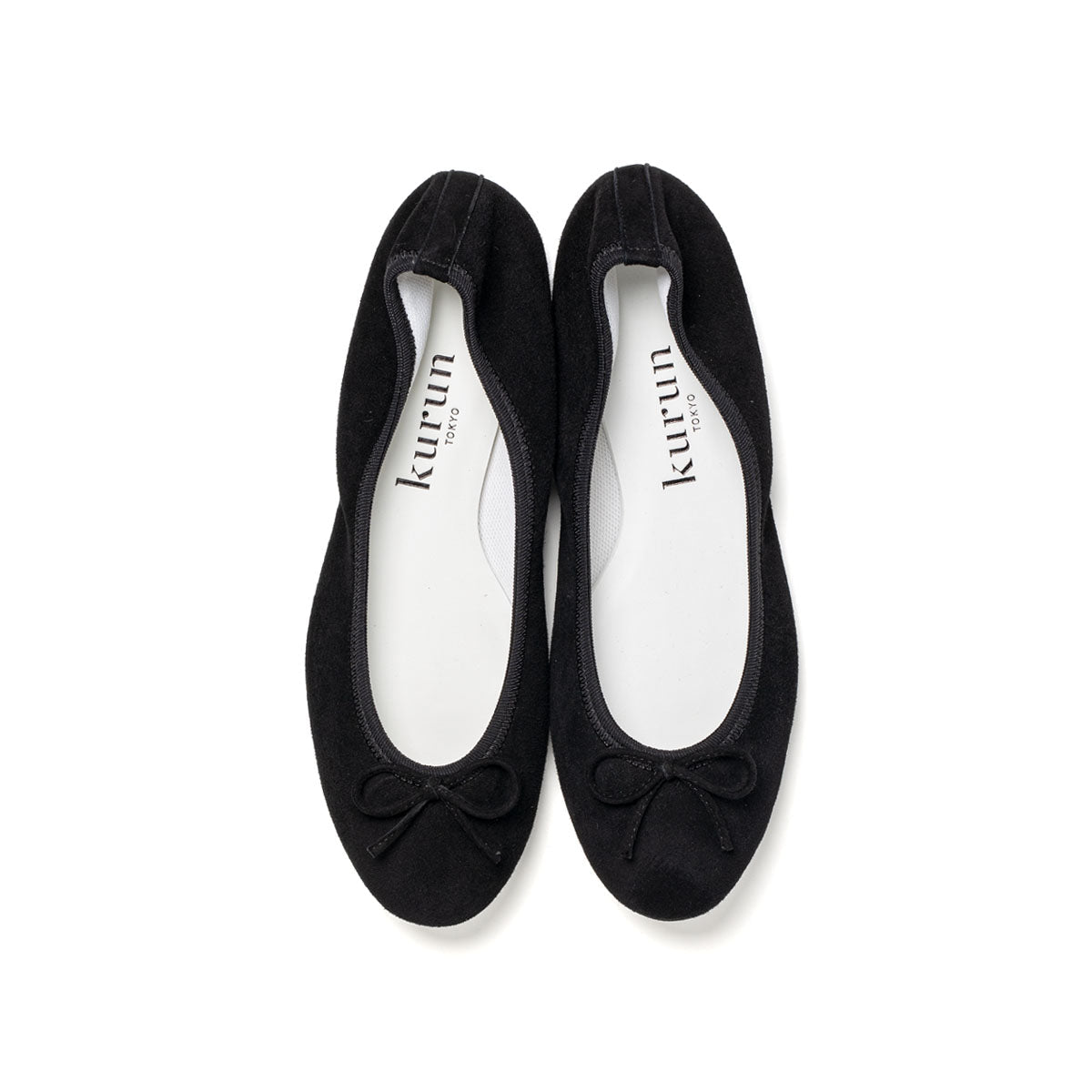 Pauline -Waterproof Suede Black　ウォータープルーフスエード ブラック kurun クルン kuruntokyo 入学式 卒業式 クルントウキョウ 疲れない 痛くない madeinjapan 日本製 本革 バレエシューズ フラットシューズ  パンプス kurunTOKYO mdmバレエシューズwaterproof レインシューズ 小さいサイズ 大きいサイズ 26cm 21.5cm 26cm 25.5cm 25cm 22cm