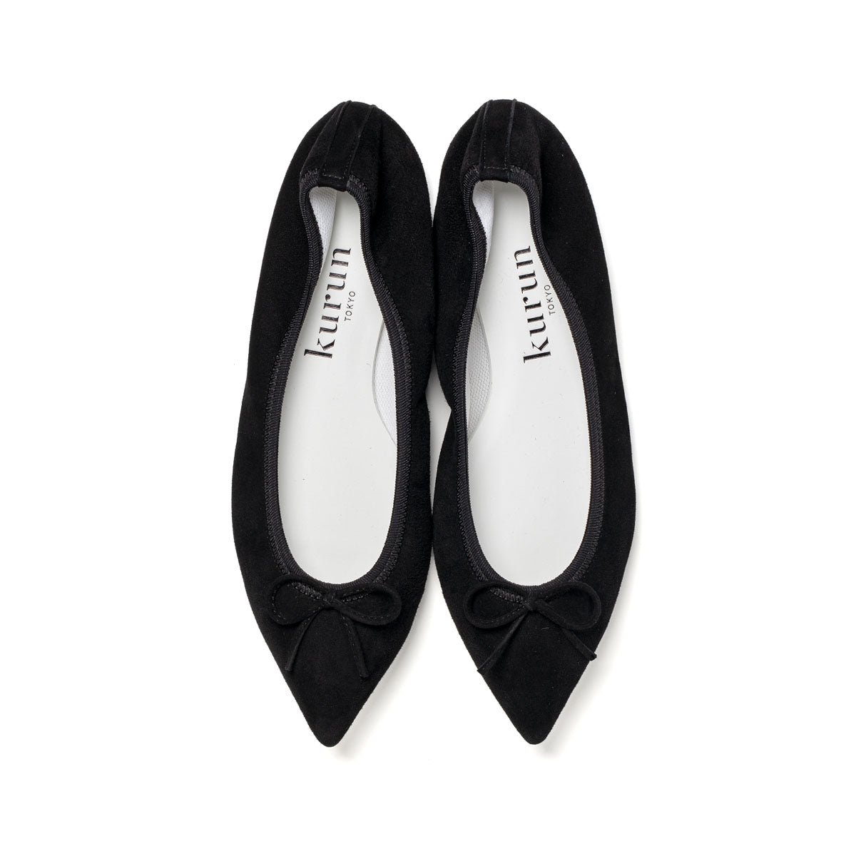 Mathilde -Waterproof Suede Black　ウォータープルーフスエード ブラック kurun クルン kuruntokyo 入学式 卒業式 クルントウキョウ 疲れない 痛くない madeinjapan 日本製 本革 バレエシューズ フラットシューズ  パンプス kurunTOKYO mdmバレエシューズwaterproof レインシューズ 小さいサイズ 大きいサイズ 26cm 21.5cm 26cm 25.5cm 25cm 22cm