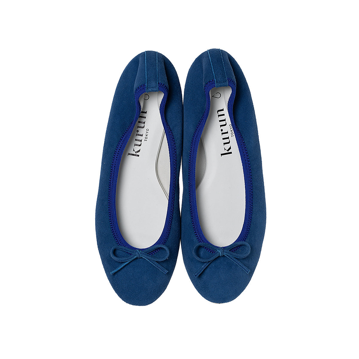 Pauline -Waterproof Suede Blue　ウォータープルーフスエード ブルー kurun クルン kuruntokyo 入学式 卒業式 クルントウキョウ 疲れない 痛くない madeinjapan 日本製 本革 バレエシューズ フラットシューズ  パンプス kurunTOKYO mdmバレエシューズwaterproof レインシューズ 小さいサイズ 大きいサイズ 26cm 21.5cm 26cm 25.5cm 25cm 22cm
