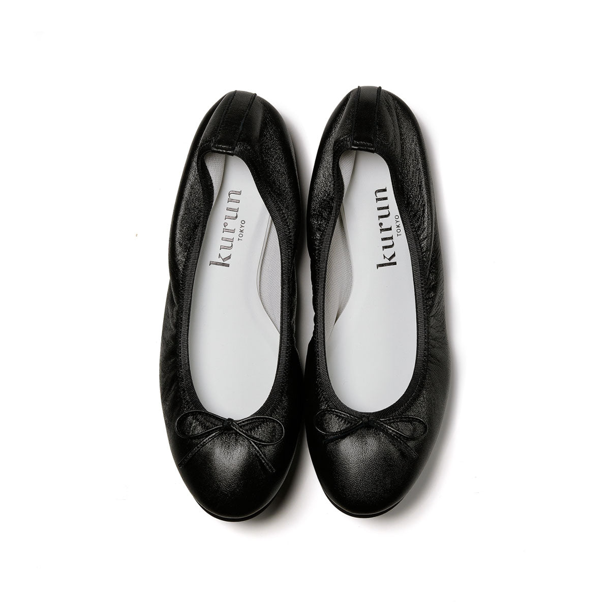 Pauline -Foil Black フォイル ブラック kurun クルン kuruntokyo 入学式 卒業式 クルントウキョウ 疲れない 痛くない madeinjapan 日本製 本革 バレエシューズ フラットシューズ パンプス kurunTOKYO mdmバレエシューズwaterproof レインシューズ 小さいサイズ 大きいサイズ 26cm 21.5cm 26cm 25.5cm 25cm 22cm