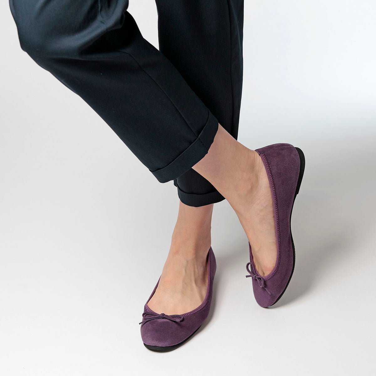 [期間限定 受注生産] -Suede Grape スエード グレープ kurun クルン kuruntokyo 入学式 卒業式 クルントウキョウ 疲れない 痛くない madeinjapan 日本製 本革 バレエシューズ フラットシューズ パンプス kurunTOKYO mdmバレエシューズwaterproof レインシューズ 小さいサイズ 大きいサイズ 26cm 21.5cm 26cm 25.5cm 25cm 22cm