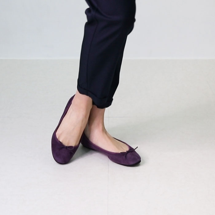 [期間限定 受注生産] -Suede Grape スエード グレープ kurun クルン kuruntokyo 入学式 卒業式 クルントウキョウ 疲れない 痛くない madeinjapan 日本製 本革 バレエシューズ フラットシューズ パンプス kurunTOKYO mdmバレエシューズwaterproof レインシューズ 小さいサイズ 大きいサイズ 26cm 21.5cm 26cm 25.5cm 25cm 22cm