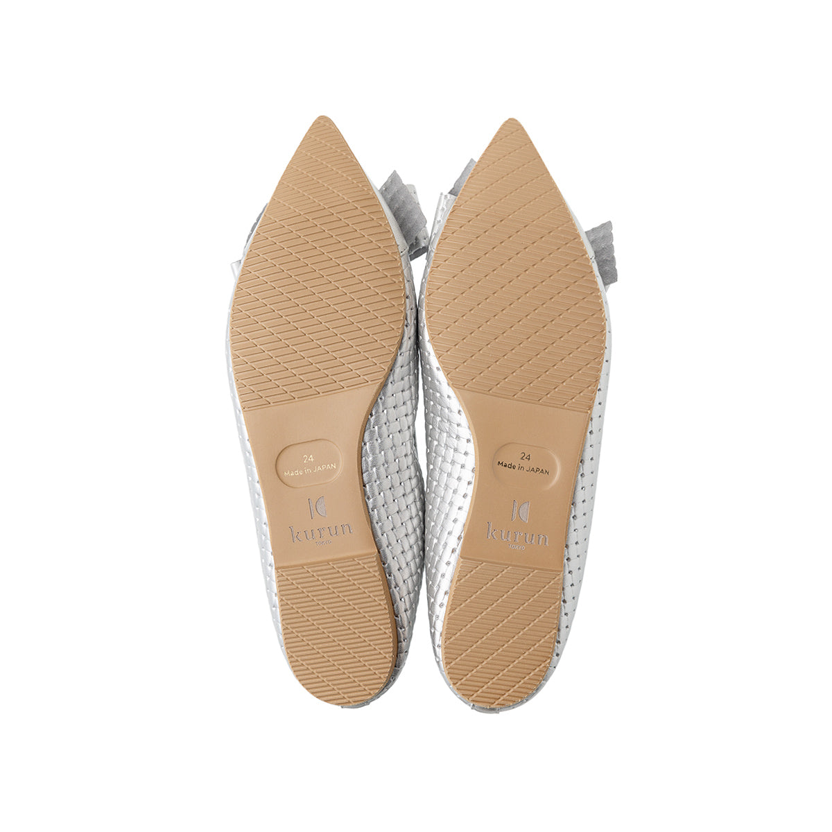 [4/9(wed)20:00～発売開始]Mathilde -Waterproof Mesh embossed Silver ウォータープルーフメッシュ シルバー kurun クルン kuruntokyo 入学式 卒業式 クルントウキョウ 疲れない 痛くない madeinjapan 日本製 本革 バレエシューズ フラットシューズ パンプス kurunTOKYO mdmバレエシューズwaterproof レインシューズ 小さいサイズ 大きいサイズ 26cm 21.5cm 26cm 25.5cm 25cm 22cm