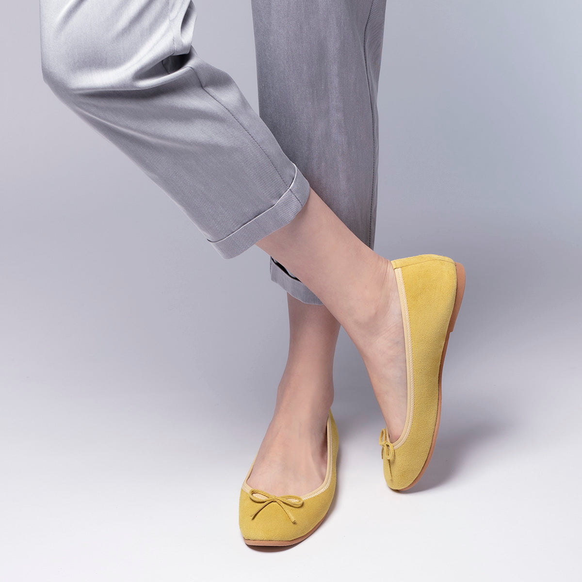 [期間限定 受注生産] -Suede Pistachio yellow スエード ピスタチオイエロー kurun クルン kuruntokyo 入学式 卒業式 クルントウキョウ 疲れない 痛くない madeinjapan 日本製 本革 バレエシューズ フラットシューズ パンプス kurunTOKYO mdmバレエシューズwaterproof レインシューズ 小さいサイズ 大きいサイズ 26cm 21.5cm 26cm 25.5cm 25cm 22cm