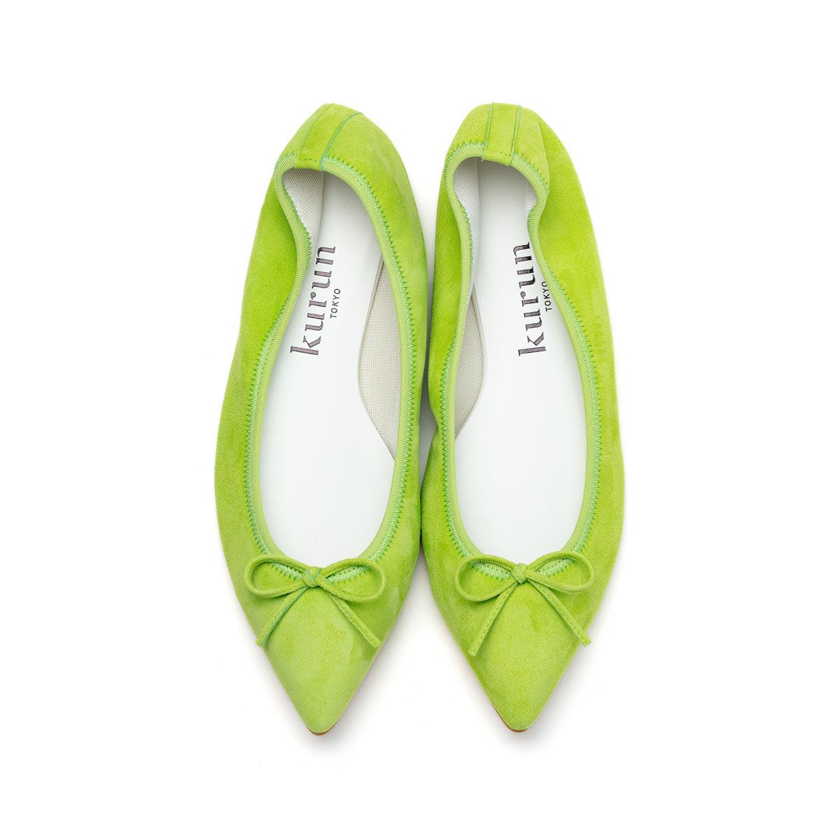 [期間限定 受注生産] -Suede Lime green スエード ライムグリーン kurun クルン kuruntokyo 入学式 卒業式 クルントウキョウ 疲れない 痛くない madeinjapan 日本製 本革 バレエシューズ フラットシューズ パンプス kurunTOKYO mdmバレエシューズwaterproof レインシューズ 小さいサイズ 大きいサイズ 26cm 21.5cm 26cm 25.5cm 25cm 22cm
