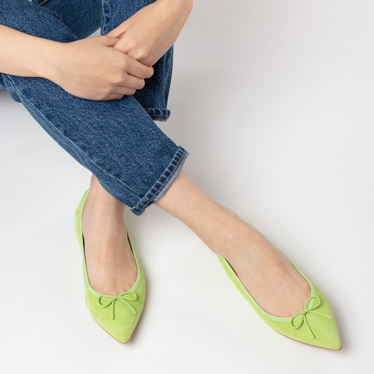 [期間限定 受注生産] -Suede Lime green スエード ライムグリーン kurun クルン kuruntokyo 入学式 卒業式 クルントウキョウ 疲れない 痛くない madeinjapan 日本製 本革 バレエシューズ フラットシューズ パンプス kurunTOKYO mdmバレエシューズwaterproof レインシューズ 小さいサイズ 大きいサイズ 26cm 21.5cm 26cm 25.5cm 25cm 22cm