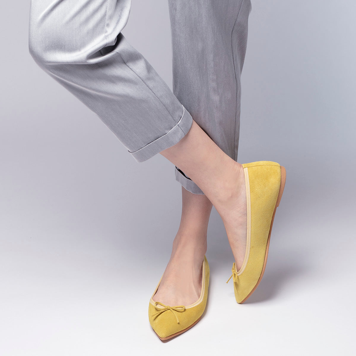 [期間限定 受注生産] -Suede Pistachio yellow スエード ピスタチオイエロー kurun クルン kuruntokyo 入学式 卒業式 クルントウキョウ 疲れない 痛くない madeinjapan 日本製 本革 バレエシューズ フラットシューズ パンプス kurunTOKYO mdmバレエシューズwaterproof レインシューズ 小さいサイズ 大きいサイズ 26cm 21.5cm 26cm 25.5cm 25cm 22cm
