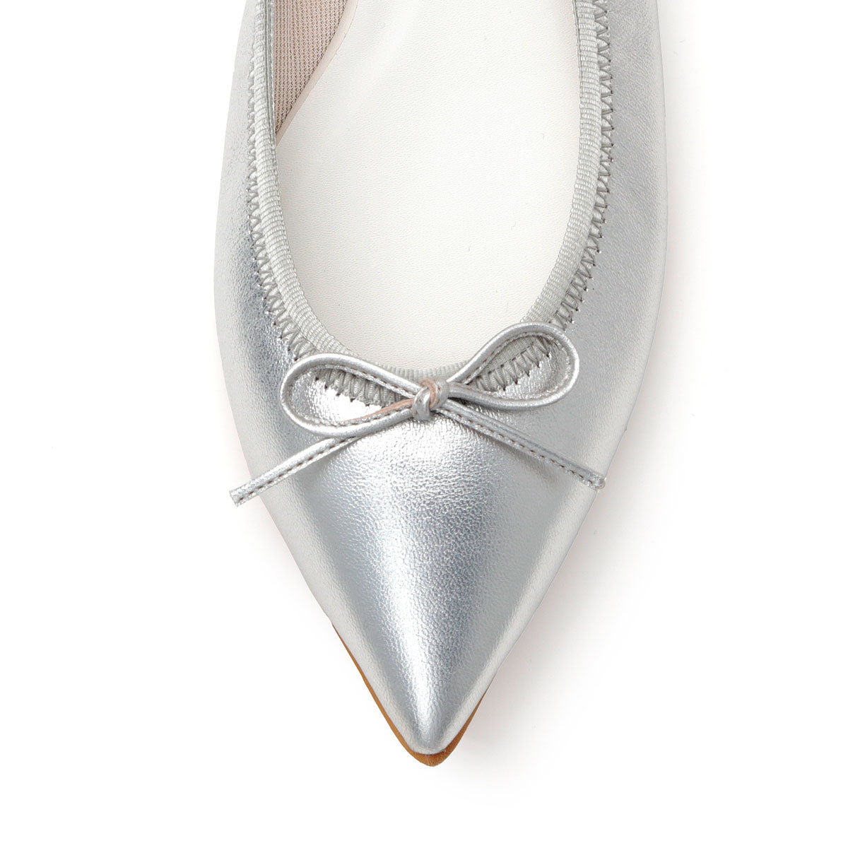 Mathilde -Foil  Silver　フォイル シルバー kurun クルン kuruntokyo 入学式 卒業式 クルントウキョウ 疲れない 痛くない madeinjapan 日本製 本革 バレエシューズ フラットシューズ  パンプス kurunTOKYO mdmバレエシューズwaterproof レインシューズ 小さいサイズ 大きいサイズ 26cm 21.5cm 26cm 25.5cm 25cm 22cm