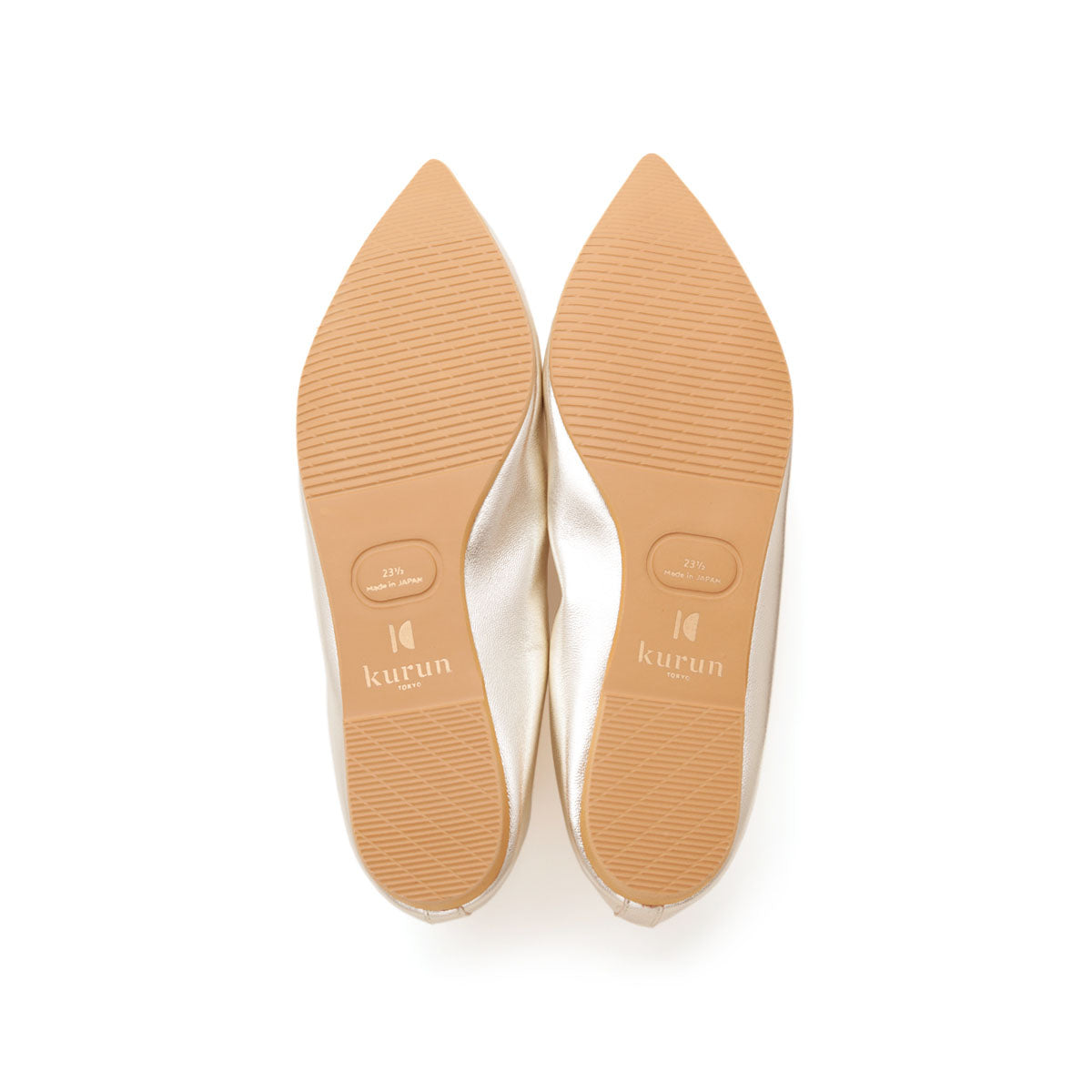 Mathilde -Foil Champagne gold フォイル シャンパンゴールド kurun クルン kuruntokyo 入学式 卒業式 クルントウキョウ 疲れない 痛くない madeinjapan 日本製 本革 バレエシューズ フラットシューズ パンプス kurunTOKYO mdmバレエシューズwaterproof レインシューズ 小さいサイズ 大きいサイズ 26cm 21.5cm 26cm 25.5cm 25cm 22cm