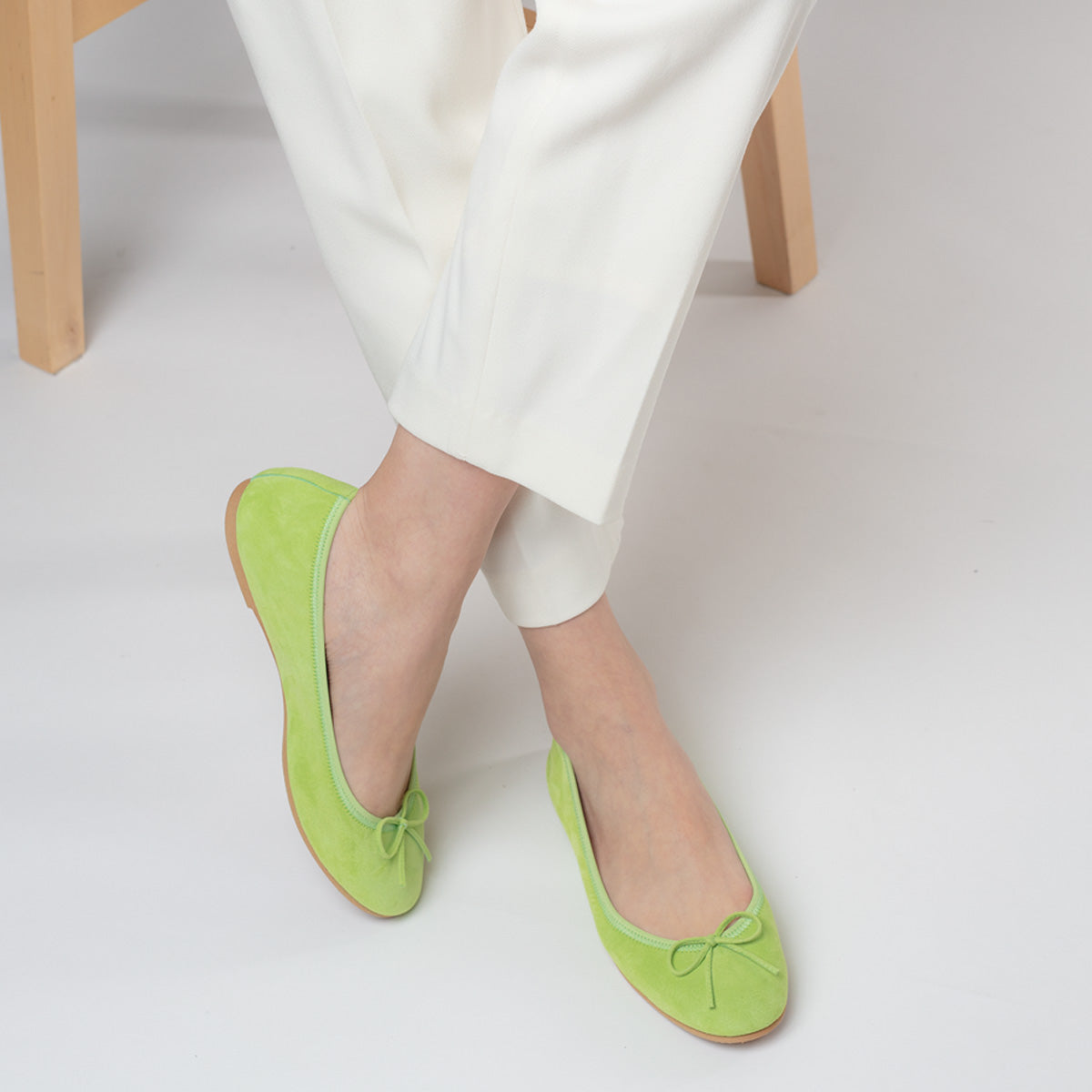 [期間限定 受注生産] -Suede Lime green スエード ライムグリーン kurun クルン kuruntokyo 入学式 卒業式 クルントウキョウ 疲れない 痛くない madeinjapan 日本製 本革 バレエシューズ フラットシューズ パンプス kurunTOKYO mdmバレエシューズwaterproof レインシューズ 小さいサイズ 大きいサイズ 26cm 21.5cm 26cm 25.5cm 25cm 22cm