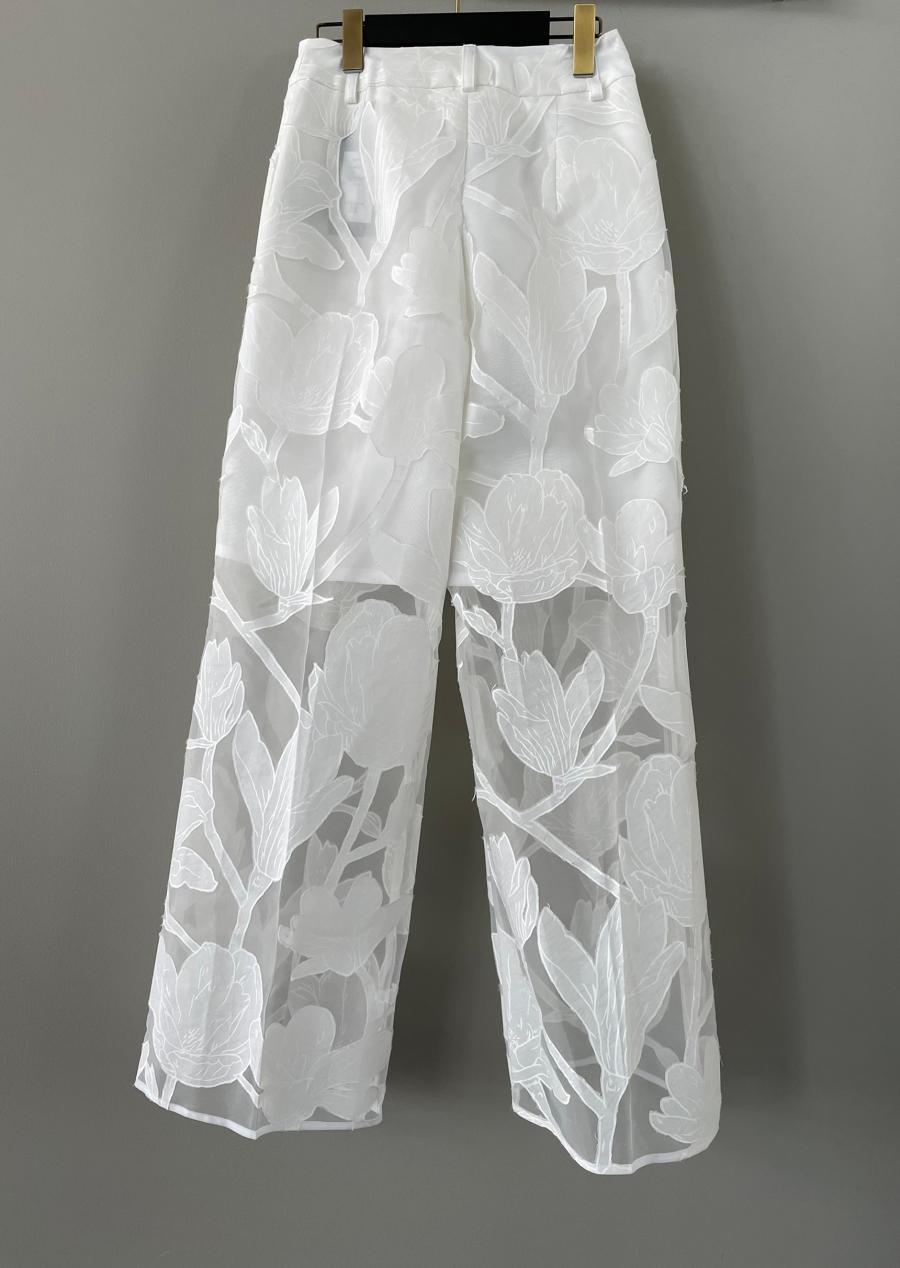 EBONY / WASHI FLOWER WIDE PANTS