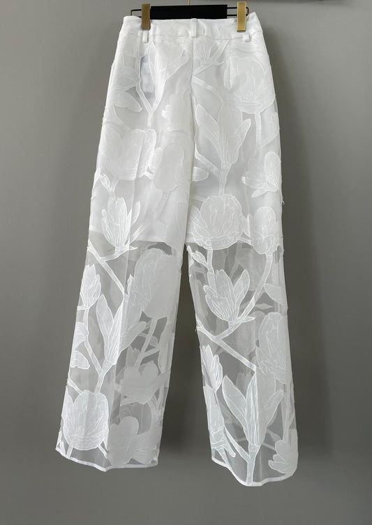 EBONY / WASHI FLOWER WIDE PANTS