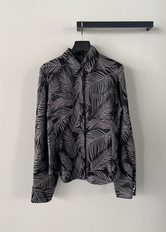 EBONY / LEAF JACQUARD BLOUSE