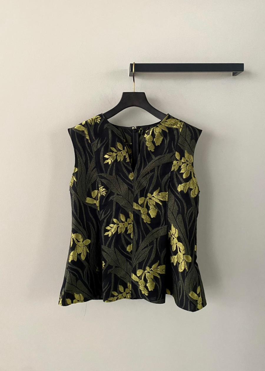 EBONY / FLOWER JACQUARD BLOUSE