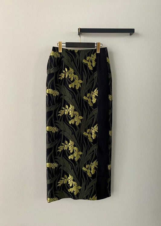 EBONY / FLOWER JACQUARD SKIRT