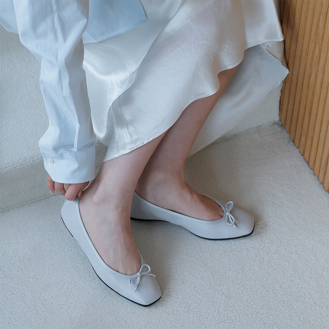 [3/4(wed)20:00 発売開始]Giselle -Waterproof Soft Shrink Ice gray ウォータープルーフ ソフトシュリンク アイスグレー kurun クルン kuruntokyo 入学式 卒業式 クルントウキョウ 疲れない 痛くない madeinjapan 日本製 本革 バレエシューズ フラットシューズ パンプス kurunTOKYO mdmバレエシューズwaterproof レインシューズ 小さいサイズ 大きいサイズ 26cm 21.5cm 26cm 25.5cm 25cm 22cm