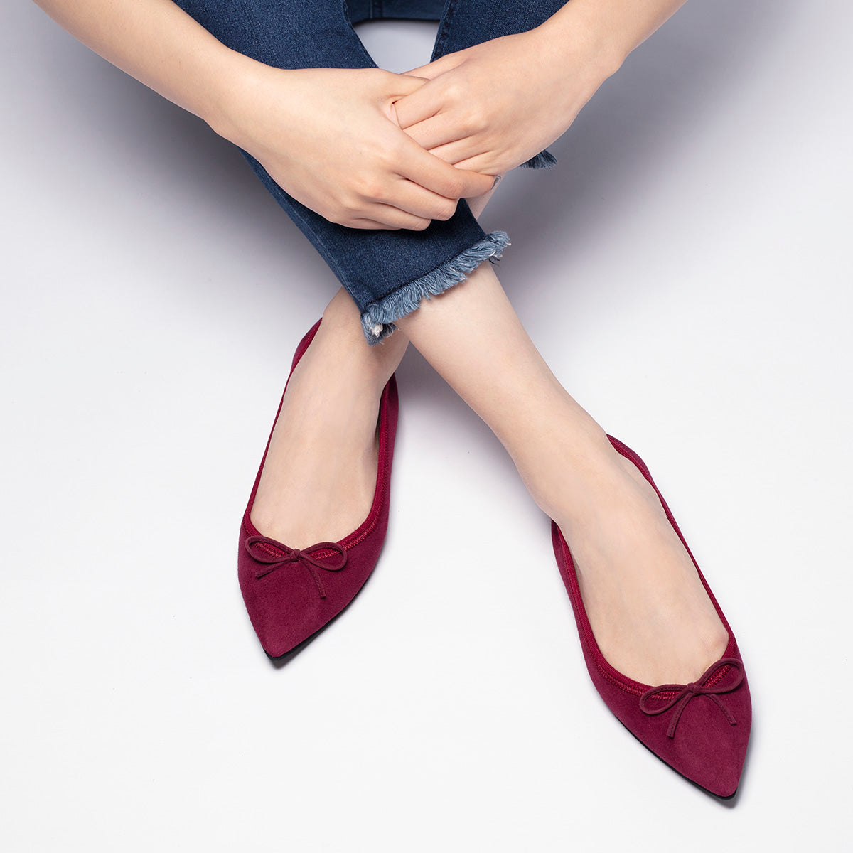 [期間限定 受注生産] -Suede Bordeaux スエード ボルドー kurun クルン kuruntokyo 入学式 卒業式 クルントウキョウ 疲れない 痛くない madeinjapan 日本製 本革 バレエシューズ フラットシューズ パンプス kurunTOKYO mdmバレエシューズwaterproof レインシューズ 小さいサイズ 大きいサイズ 26cm 21.5cm 26cm 25.5cm 25cm 22cm