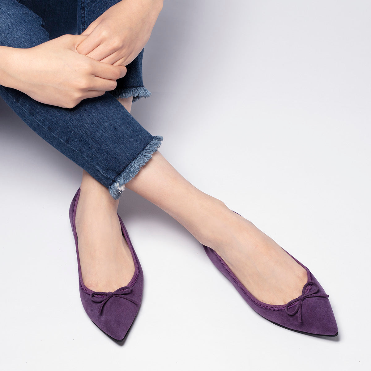 [期間限定 受注生産] -Suede Grape スエード グレープ kurun クルン kuruntokyo 入学式 卒業式 クルントウキョウ 疲れない 痛くない madeinjapan 日本製 本革 バレエシューズ フラットシューズ パンプス kurunTOKYO mdmバレエシューズwaterproof レインシューズ 小さいサイズ 大きいサイズ 26cm 21.5cm 26cm 25.5cm 25cm 22cm