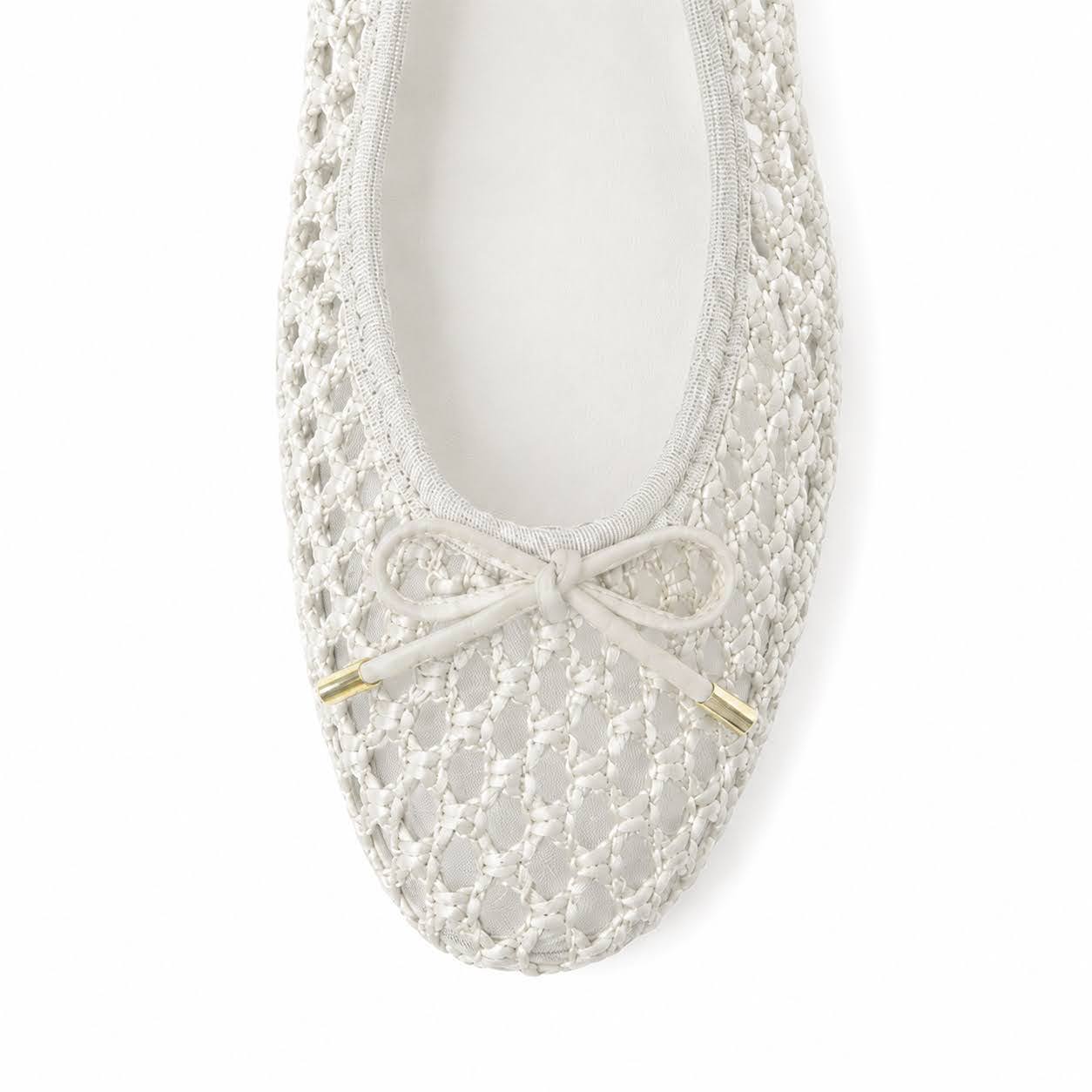 [7/8(wed)20:00～販売開始]Pauline -Mesh cloth Ivory メッシュクロス アイボリー kurun クルン kuruntokyo 入学式 卒業式 クルントウキョウ 疲れない 痛くない madeinjapan 日本製 本革 バレエシューズ フラットシューズ パンプス kurunTOKYO mdmバレエシューズwaterproof レインシューズ 小さいサイズ 大きいサイズ 26cm 21.5cm 26cm 25.5cm 25cm 22cm