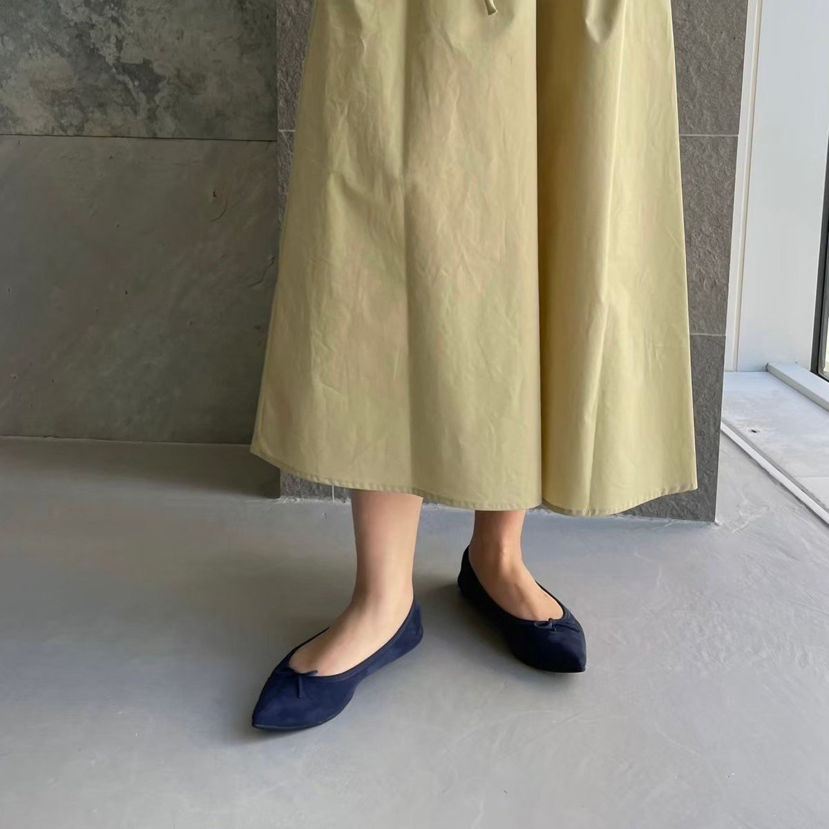 Mathilde -Waterproof Suede Navy ウォータープルーフスエード ネイビー kurun クルン kuruntokyo 入学式 卒業式 クルントウキョウ 疲れない 痛くない madeinjapan 日本製 本革 バレエシューズ フラットシューズ パンプス kurunTOKYO mdmバレエシューズwaterproof レインシューズ 小さいサイズ 大きいサイズ 26cm 21.5cm 26cm 25.5cm 25cm 22cm