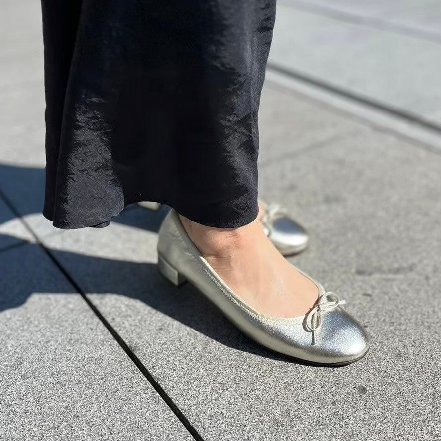 Adèle -Foil ChampagneGold フォイル シャンパンゴールド kurun クルン kuruntokyo 入学式 卒業式 クルントウキョウ 疲れない 痛くない madeinjapan 日本製 本革 バレエシューズ フラットシューズ パンプス kurunTOKYO mdmバレエシューズwaterproof レインシューズ 小さいサイズ 大きいサイズ 26cm 21.5cm 26cm 25.5cm 25cm 22cm