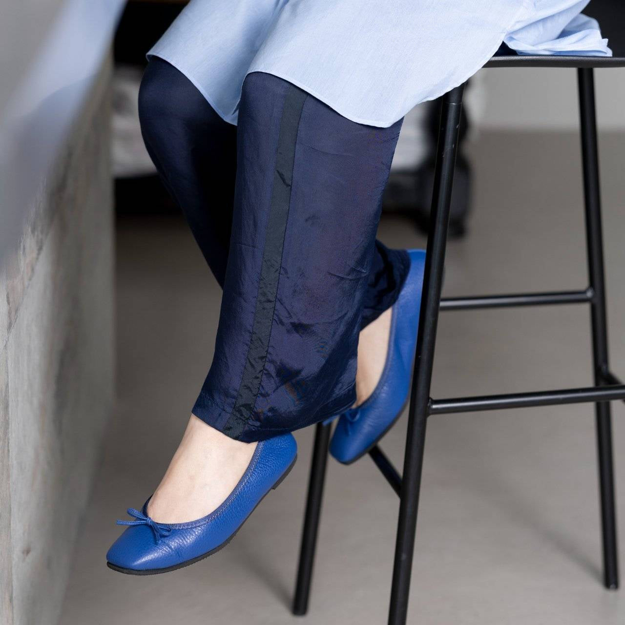 [9/3(wed)20:00～販売開始]Giselle -Waterproof Soft Shrink Royal blue ウォータープルーフ ソフトシュリンク ロイヤルブルー kurun クルン kuruntokyo 入学式 卒業式 クルントウキョウ 疲れない 痛くない madeinjapan 日本製 本革 バレエシューズ フラットシューズ パンプス kurunTOKYO mdmバレエシューズwaterproof レインシューズ 小さいサイズ 大きいサイズ 26cm 21.5cm 26cm 25.5cm 25cm 22cm