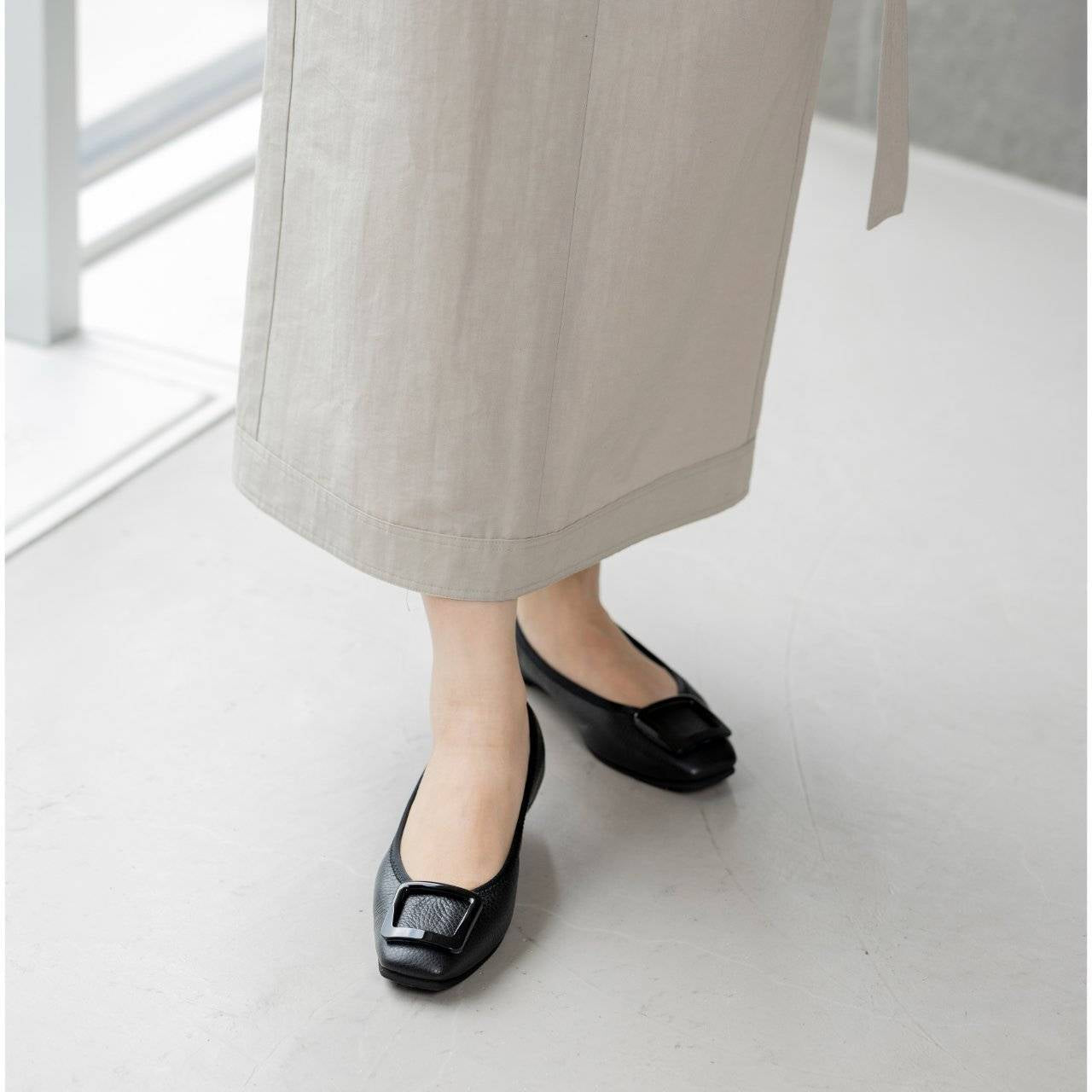 [9/3(wed)20:00～販売開始]Giselle -Waterproof Soft Shrink Buckle Black ウォータープルーフ ソフトシュリンク バックルブラック kurun クルン kuruntokyo 入学式 卒業式 クルントウキョウ 疲れない 痛くない madeinjapan 日本製 本革 バレエシューズ フラットシューズ パンプス kurunTOKYO mdmバレエシューズwaterproof レインシューズ 小さいサイズ 大きいサイズ 26cm 21.5cm 26cm 25.5cm 25cm 22cm