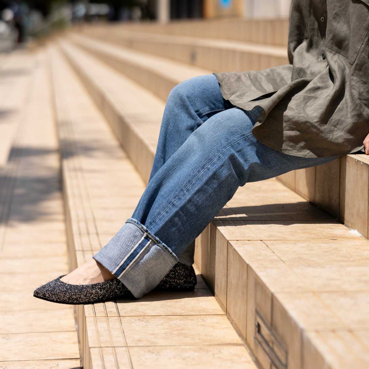 [9/24(wed)20:00～販売開始]Inès -Fringe cloth Silver フリンジクロス シルバー kurun クルン kuruntokyo 入学式 卒業式 クルントウキョウ 疲れない 痛くない madeinjapan 日本製 本革 バレエシューズ フラットシューズ パンプス kurunTOKYO mdmバレエシューズwaterproof レインシューズ 小さいサイズ 大きいサイズ 26cm 21.5cm 26cm 25.5cm 25cm 22cm