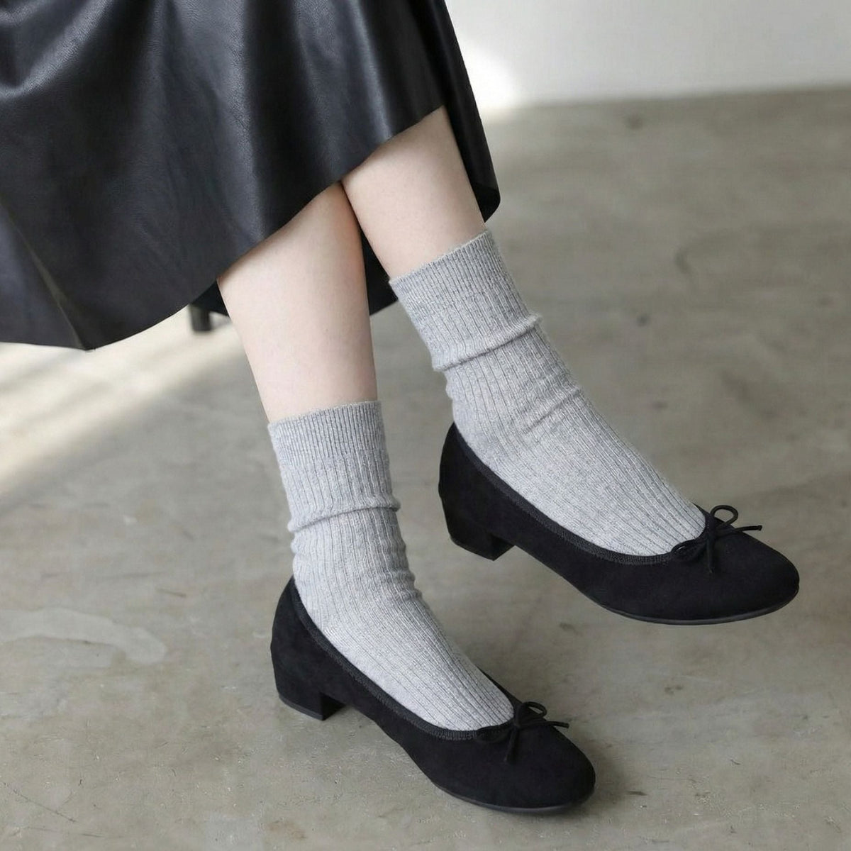 Adèle -Waterproof Suede Black ウォータープルーフスエード ブラック kurun クルン kuruntokyo 入学式 卒業式 クルントウキョウ 疲れない 痛くない madeinjapan 日本製 本革 バレエシューズ フラットシューズ パンプス kurunTOKYO mdmバレエシューズwaterproof レインシューズ 小さいサイズ 大きいサイズ 26cm 21.5cm 26cm 25.5cm 25cm 22cm