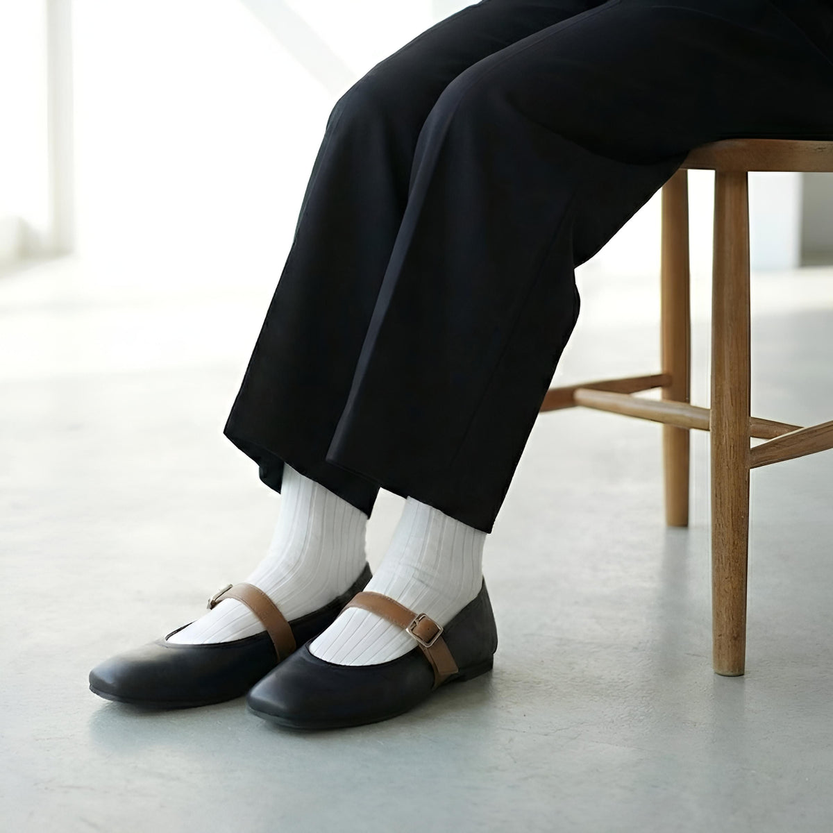 Flavie -Waterproof smooth Strap Black ウォータープルーフ スムース ストラップブラック kurun クルン kuruntokyo 入学式 卒業式 クルントウキョウ 疲れない 痛くない madeinjapan 日本製 本革 バレエシューズ フラットシューズ パンプス kurunTOKYO mdmバレエシューズwaterproof レインシューズ 小さいサイズ 大きいサイズ 26cm 21.5cm 26cm 25.5cm 25cm 22cm