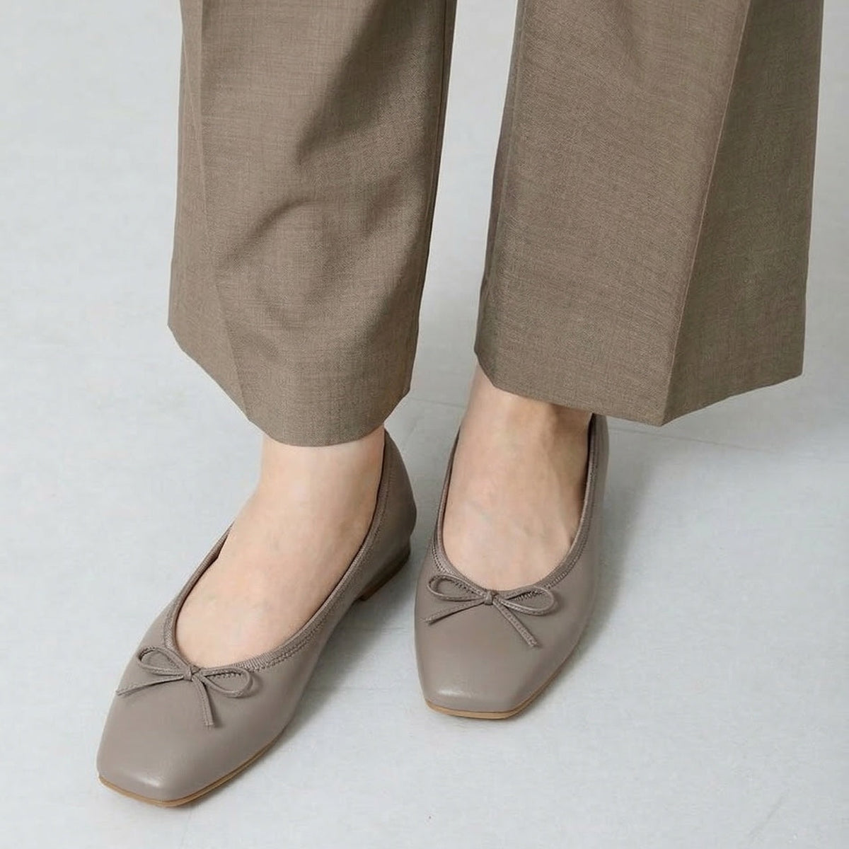 Giselle -Waterproof Smooth Taupe ウォータープルーフスムース トープ kurun クルン kuruntokyo 入学式 卒業式 クルントウキョウ 疲れない 痛くない madeinjapan 日本製 本革 バレエシューズ フラットシューズ パンプス kurunTOKYO mdmバレエシューズwaterproof レインシューズ 小さいサイズ 大きいサイズ 26cm 21.5cm 26cm 25.5cm 25cm 22cm