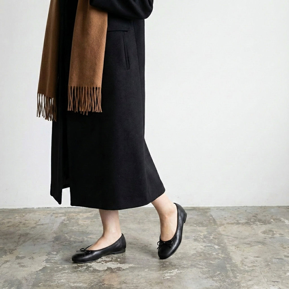 Pauline -Waterproof Smooth Black ウォータープルーフスムース ブラック kurun クルン kuruntokyo 入学式 卒業式 クルントウキョウ 疲れない 痛くない madeinjapan 日本製 本革 バレエシューズ フラットシューズ パンプス kurunTOKYO mdmバレエシューズwaterproof レインシューズ 小さいサイズ 大きいサイズ 26cm 21.5cm 26cm 25.5cm 25cm 22cm