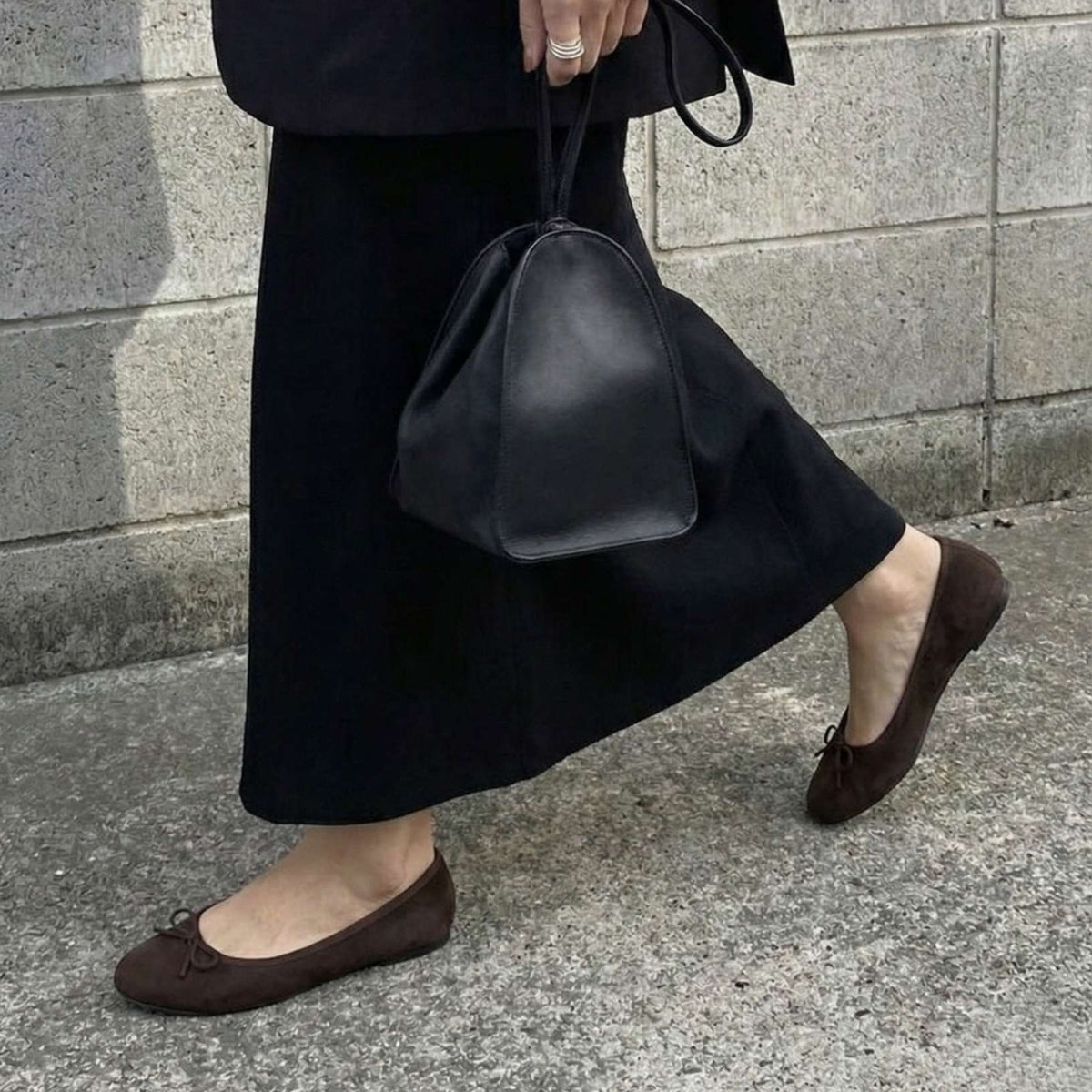 Pauline -Waterproof Suede Darkbrown ウォータープルーフスエード ダークブラウン kurun クルン kuruntokyo 入学式 卒業式 クルントウキョウ 疲れない 痛くない madeinjapan 日本製 本革 バレエシューズ フラットシューズ パンプス kurunTOKYO mdmバレエシューズwaterproof レインシューズ 小さいサイズ 大きいサイズ 26cm 21.5cm 26cm 25.5cm 25cm 22cm