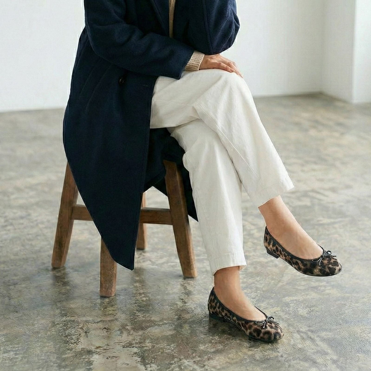 Pauline -Waterproof satin leopardprint Grege ウォータープルーフ サテンレオパードプリント グレージュ kurun クルン kuruntokyo 入学式 卒業式 クルントウキョウ 疲れない 痛くない madeinjapan 日本製 本革 バレエシューズ フラットシューズ パンプス kurunTOKYO mdmバレエシューズwaterproof レインシューズ 小さいサイズ 大きいサイズ 26cm 21.5cm 26cm 25.5cm 25cm 22cm