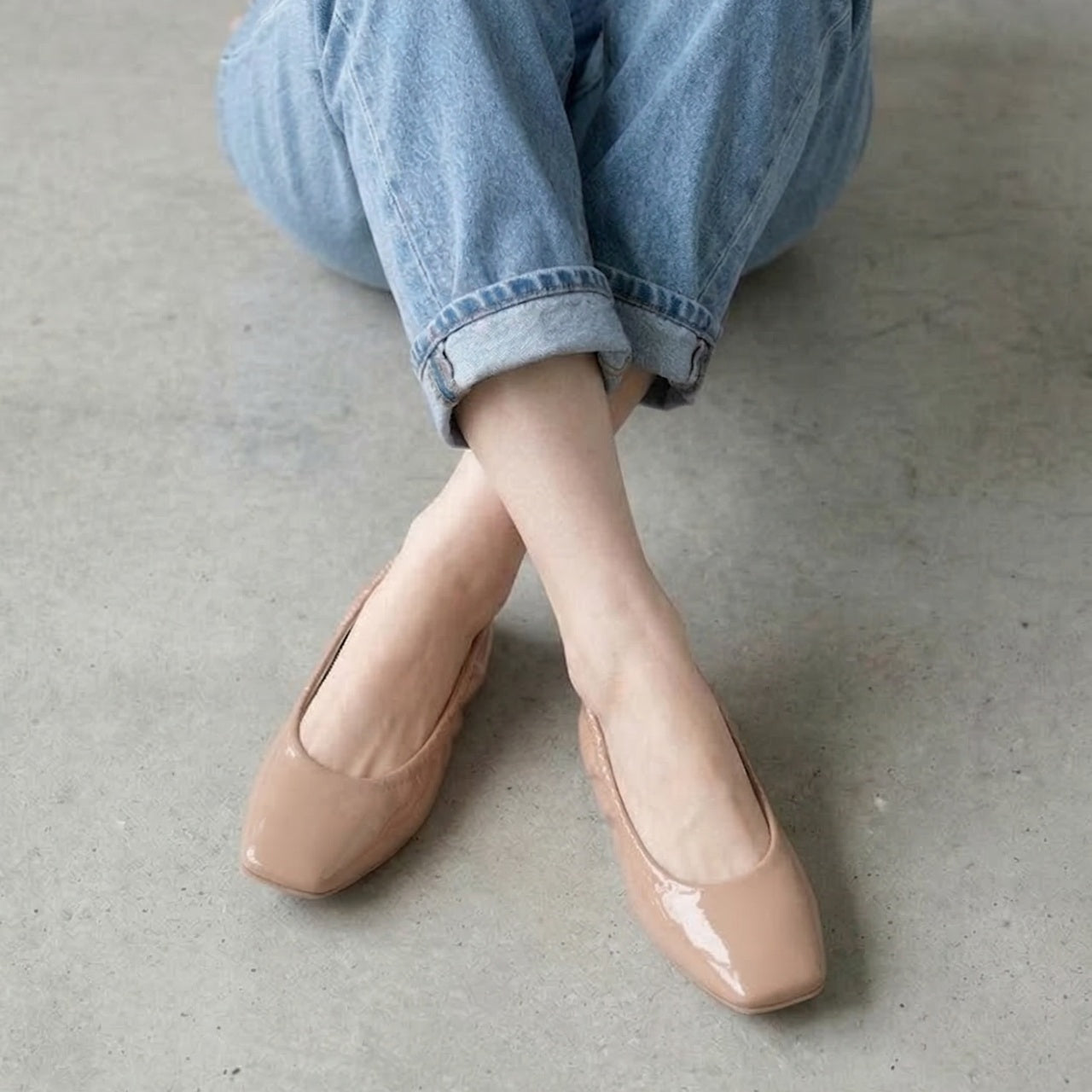 Flavie -Soft enamel Pink beige ソフトエナメル ピンクベージュ kurun クルン kuruntokyo 入学式 卒業式 クルントウキョウ 疲れない 痛くない madeinjapan 日本製 本革 バレエシューズ フラットシューズ パンプス kurunTOKYO mdmバレエシューズwaterproof レインシューズ 小さいサイズ 大きいサイズ 26cm 21.5cm 26cm 25.5cm 25cm 22cm