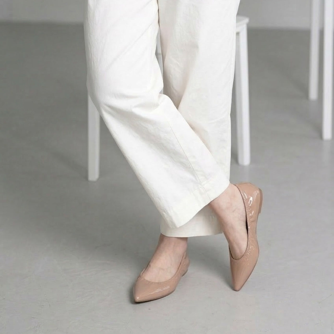 Inès -Soft enamel Pink beige ソフトエナメル ピンクベージュ kurun クルン kuruntokyo 入学式 卒業式 クルントウキョウ 疲れない 痛くない madeinjapan 日本製 本革 バレエシューズ フラットシューズ パンプス kurunTOKYO mdmバレエシューズwaterproof レインシューズ 小さいサイズ 大きいサイズ 26cm 21.5cm 26cm 25.5cm 25cm 22cm