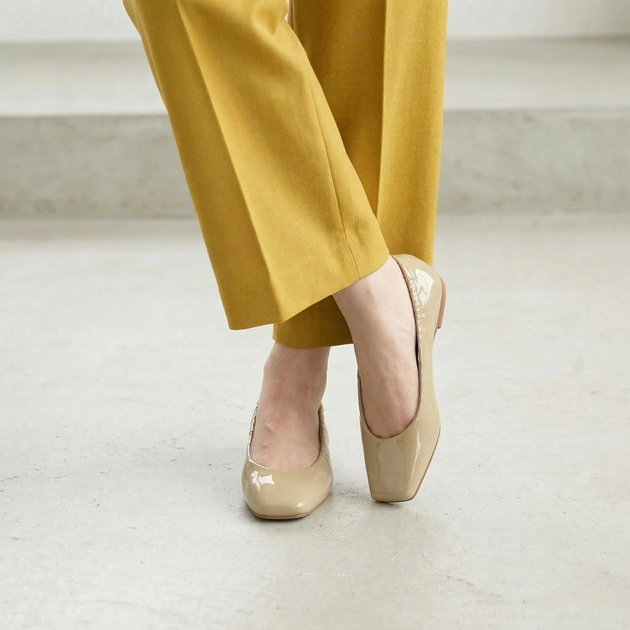 Flavie -Soft enamel Ivory ソフトエナメル アイボリー kurun クルン kuruntokyo 入学式 卒業式 クルントウキョウ 疲れない 痛くない madeinjapan 日本製 本革 バレエシューズ フラットシューズ パンプス kurunTOKYO mdmバレエシューズwaterproof レインシューズ 小さいサイズ 大きいサイズ 26cm 21.5cm 26cm 25.5cm 25cm 22cm
