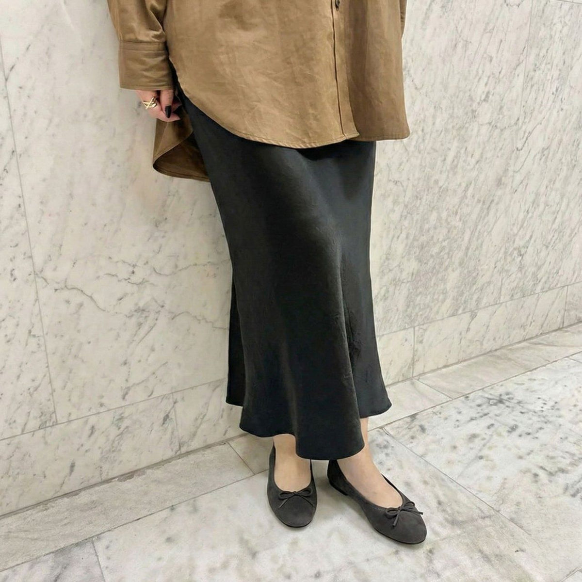 Pauline -Waterproof Suede Darkgray ウォータープルーフ スエード ダークグレー kurun クルン kuruntokyo 入学式 卒業式 クルントウキョウ 疲れない 痛くない madeinjapan 日本製 本革 バレエシューズ フラットシューズ パンプス kurunTOKYO mdmバレエシューズwaterproof レインシューズ 小さいサイズ 大きいサイズ 26cm 21.5cm 26cm 25.5cm 25cm 22cm
