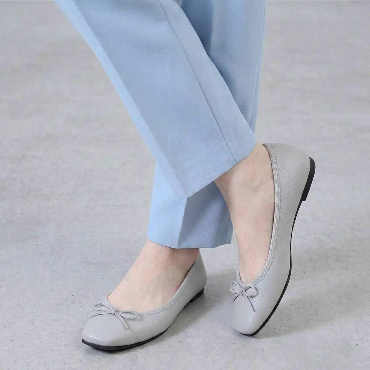 Giselle -Waterproof Soft Shrink Ice gray ウォータープルーフ ソフトシュリンク アイスグレー kurun クルン kuruntokyo 入学式 卒業式 クルントウキョウ 疲れない 痛くない madeinjapan 日本製 本革 バレエシューズ フラットシューズ パンプス kurunTOKYO mdmバレエシューズwaterproof レインシューズ 小さいサイズ 大きいサイズ 26cm 21.5cm 26cm 25.5cm 25cm 22cm