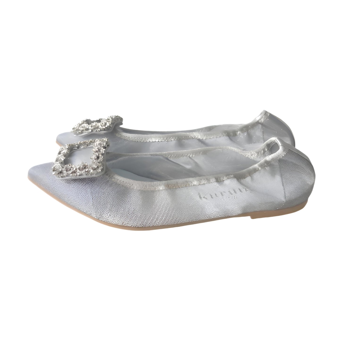 Mathilde -Tulle Cloth bijou Silver チュールクロス ビジュー シルバー kurun クルン kuruntokyo 入学式 卒業式 クルントウキョウ 疲れない 痛くない madeinjapan 日本製 本革 バレエシューズ フラットシューズ パンプス kurunTOKYO mdmバレエシューズwaterproof レインシューズ 小さいサイズ 大きいサイズ 26cm 21.5cm 26cm 25.5cm 25cm 22cm