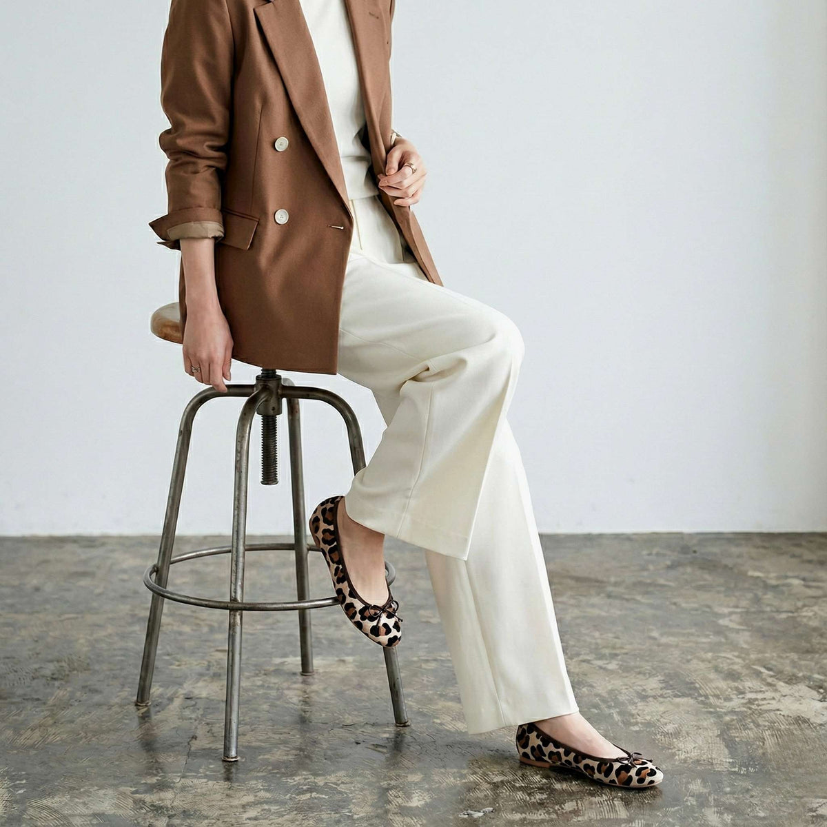 Pauline -Leopardprint Cream ビッグレオパードプリント クリーム kurun クルン kuruntokyo 入学式 卒業式 クルントウキョウ 疲れない 痛くない madeinjapan 日本製 本革 バレエシューズ フラットシューズ パンプス kurunTOKYO mdmバレエシューズwaterproof レインシューズ 小さいサイズ 大きいサイズ 26cm 21.5cm 26cm 25.5cm 25cm 22cm