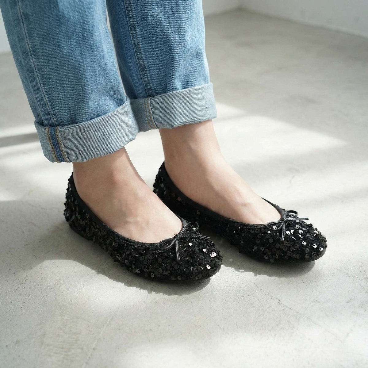 Giselle -Spangle cloth Black スパンコールクロス ブラック kurun クルン kuruntokyo 入学式 卒業式 クルントウキョウ 疲れない 痛くない madeinjapan 日本製 本革 バレエシューズ フラットシューズ パンプス kurunTOKYO mdmバレエシューズwaterproof レインシューズ 小さいサイズ 大きいサイズ 26cm 21.5cm 26cm 25.5cm 25cm 22cm