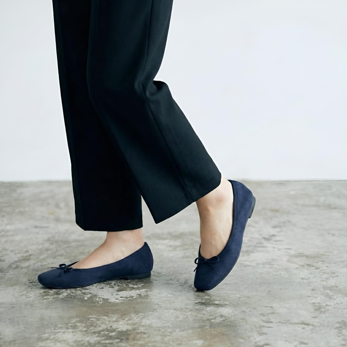 Giselle -Waterproof Suede Navy ウォータープルーフスエード ネイビー kurun クルン kuruntokyo 入学式 卒業式 クルントウキョウ 疲れない 痛くない madeinjapan 日本製 本革 バレエシューズ フラットシューズ パンプス kurunTOKYO mdmバレエシューズwaterproof レインシューズ 小さいサイズ 大きいサイズ 26cm 21.5cm 26cm 25.5cm 25cm 22cm