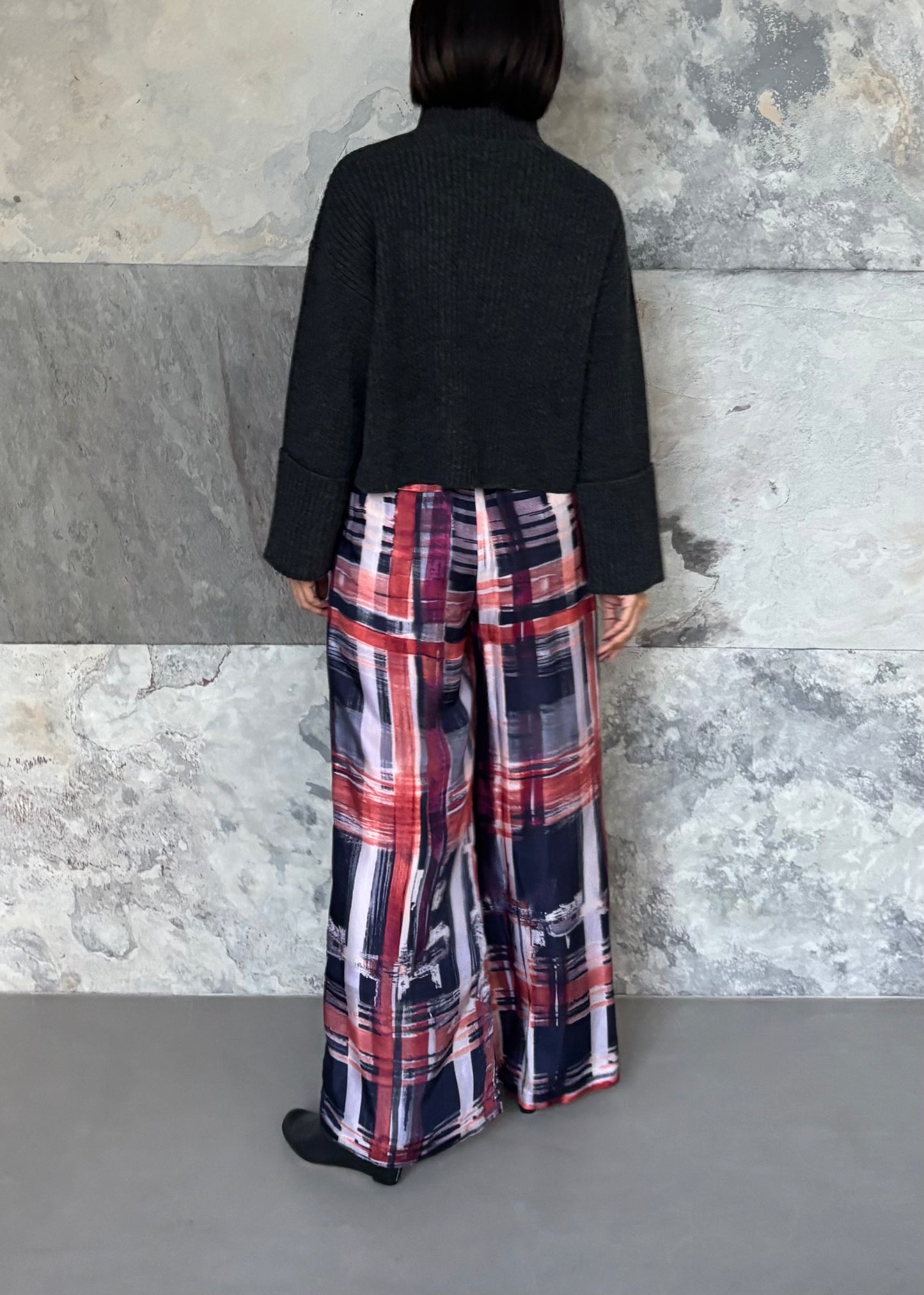 SACRA/BRUSH PAINTING PLAID PANTS