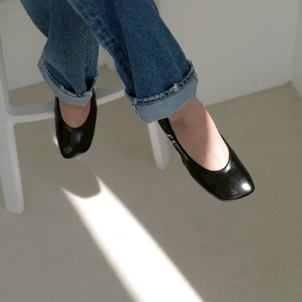 Zoe -Kip Leather Black キップレザー ブラック kurun クルン kuruntokyo 入学式 卒業式 クルントウキョウ 疲れない 痛くない madeinjapan 日本製 本革 バレエシューズ フラットシューズ パンプス kurunTOKYO mdmバレエシューズwaterproof レインシューズ 小さいサイズ 大きいサイズ 26cm 21.5cm 26cm 25.5cm 25cm 22cm